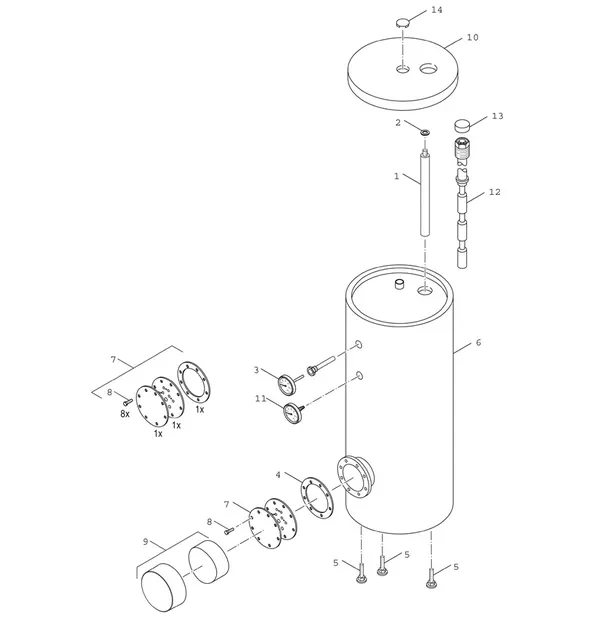 Vue éclatée Nefit (Bosch) Stora HR300 : Vue d'ensemble