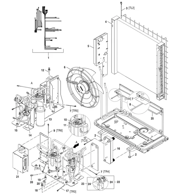 Vue éclatée Bosch Compress 7400i AW (CS7400iAW 5 OR) : Circuit frigorifique