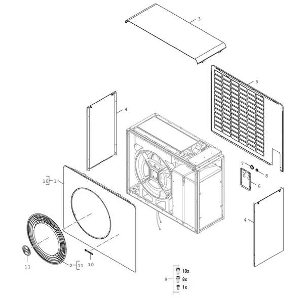 Vue éclatée Bosch Compress 5800i AW 10 OR-T : Habillage de l'appareil