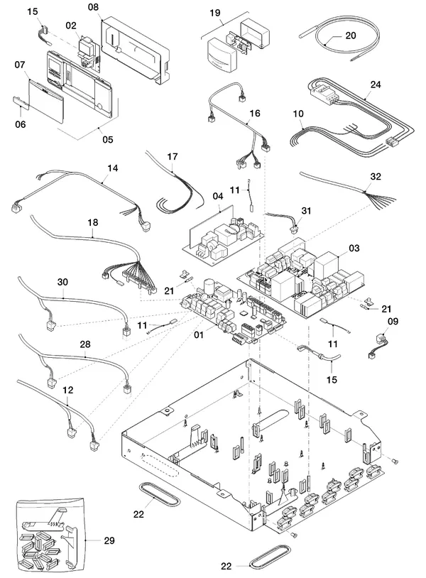 Vue éclatée Vaillant flexoTHERM VWF 157/4 : Boîtier électrique