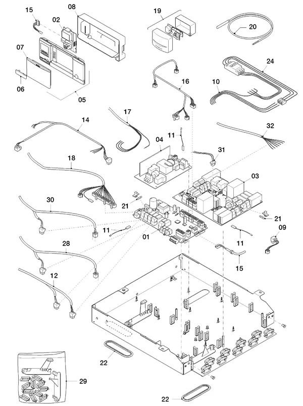 Vue éclatée Vaillant flexoTHERM VWF 197/4 : Boîtier électrique