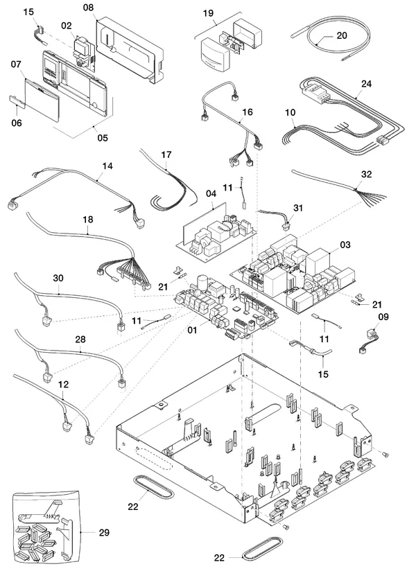 Vue éclatée Vaillant flexoTHERM VWF 118/4 : Boîtier électrique