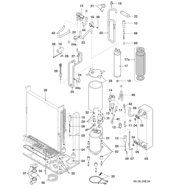 Vue éclatée Vaillant aroTHERM VWL 75/6 A : Circuit frigorifique