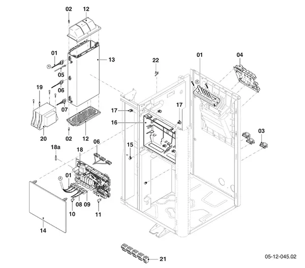 Vue éclatée Vaillant aroTHERM VWL 65/6 A : Boîtier électrique