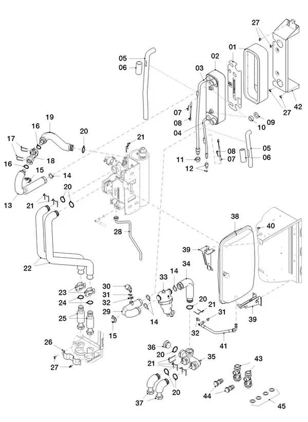 Vue éclatée Vaillant aroTHERM Split plus VWL 77/8.2 IS : Pièces hydrauliques