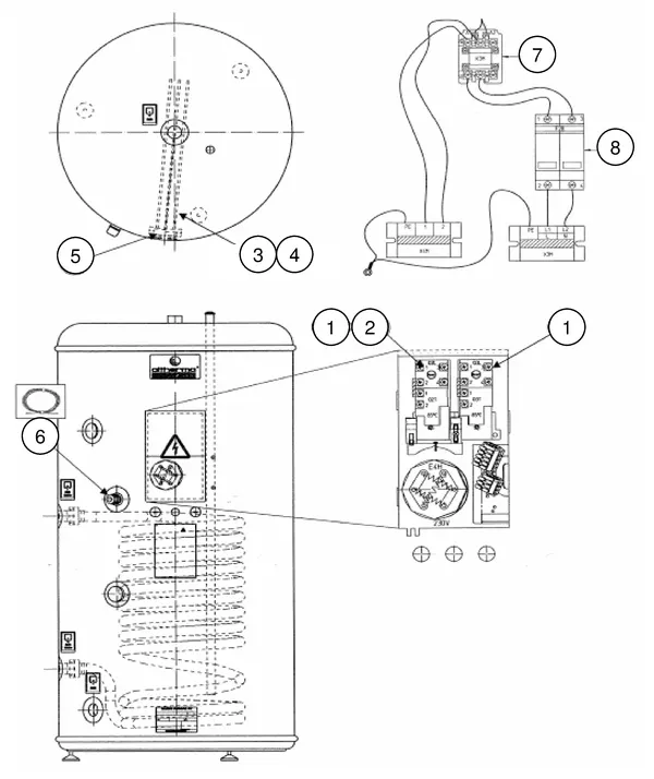 Vue éclatée Daikin EKHWS300B3Z2 | ballon d'eau chaude 300 litres : Ballon d'eau chaude