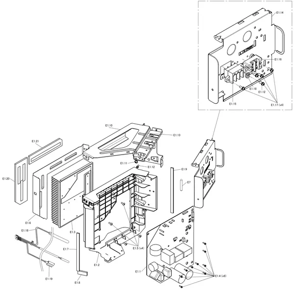 Vue éclatée Daikin 3 R - ERGA08EAV3H7 | unité extérieure 8kW : Boîtier électrique