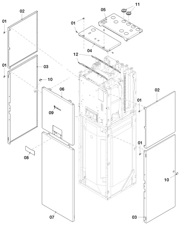 Vue éclatée Vaillant aroTHERM Split plus VWL 78/8.2 IS : Habillage