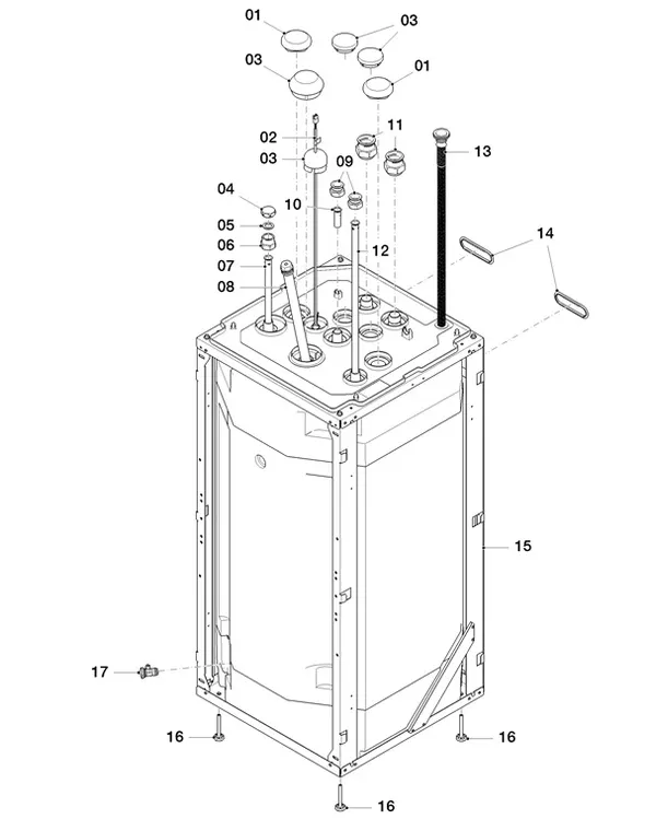 Vue éclatée Vaillant aroTHERM Split plus VWL 78/8.2 IS C2 : Ballon d'eau chaude sanitaire
