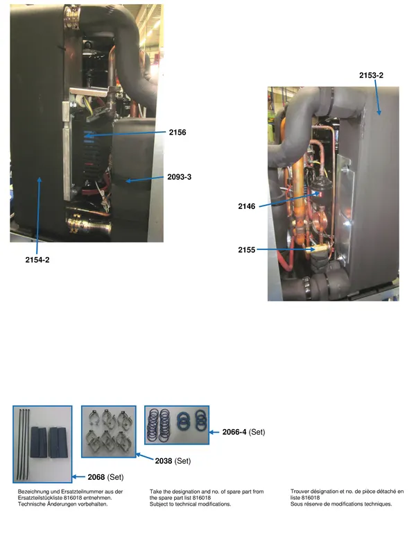 Vue éclatée Alpha Innotec SWCV 162K3 : Échangeur thermique