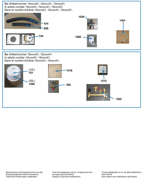 Vue éclatée Alpha Innotec WZS 41H-KS : Accessoires