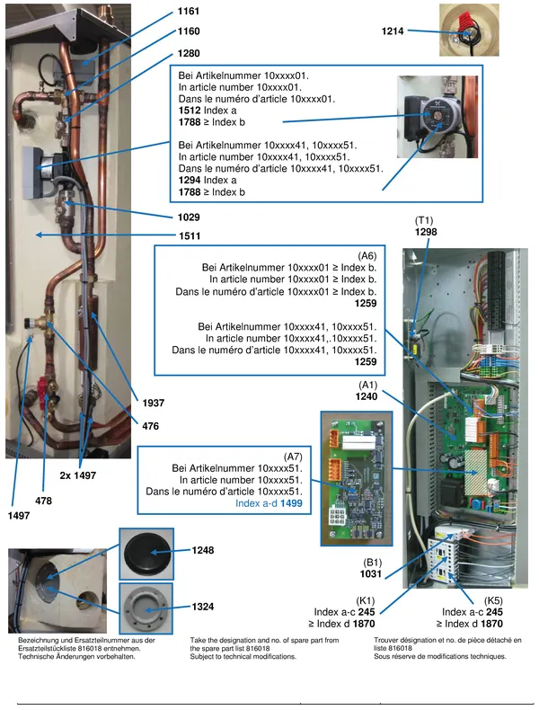 Vue éclatée Alpha Innotec WZS 61HK-101HK : Électricité