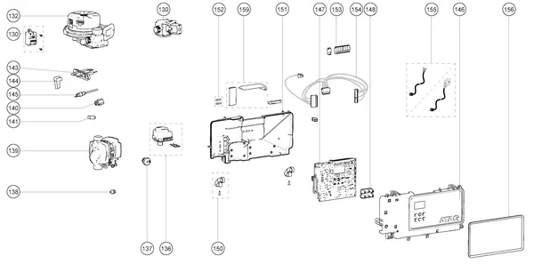 Vue éclatée Atag P20C iCon1 CW3 : Composants électriques