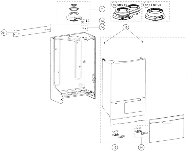 Exploded view Atag i36ECZ iCon2: Mantel