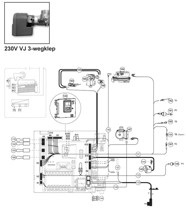 Exploded view Atag A285C | vanaf 2017 OSS2: 230v vj 3 wegklep