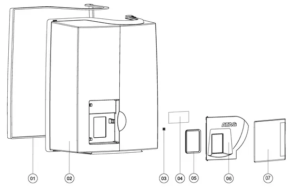 Exploded view Atag A285C | vanaf 2017 OSS2: Mantel