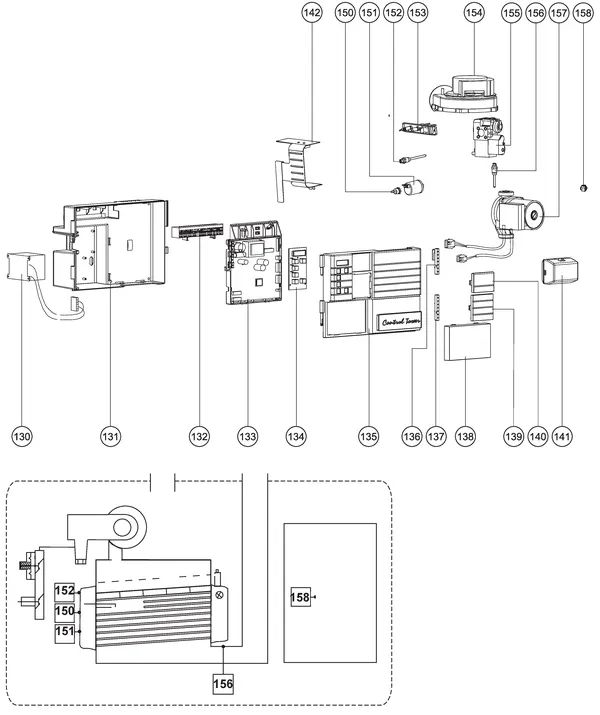 Exploded view Atag Blauwe Engel SHR 35 T: Elektra