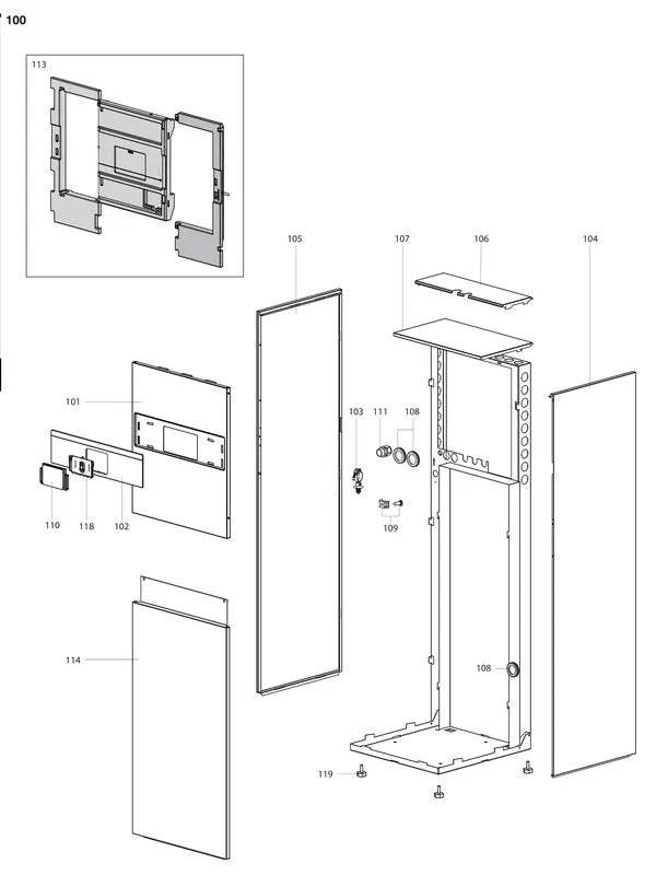 Exploded view Atag Energion IDU S F 120-150: Mantel