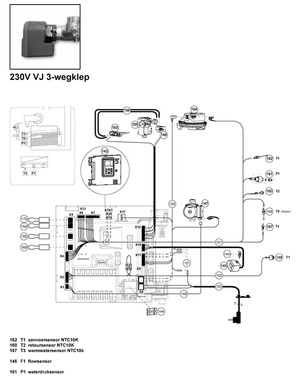 Vue éclatée Atag E223C | à partir de 8-2009 OSS1 : 230v vj 3 wegklep