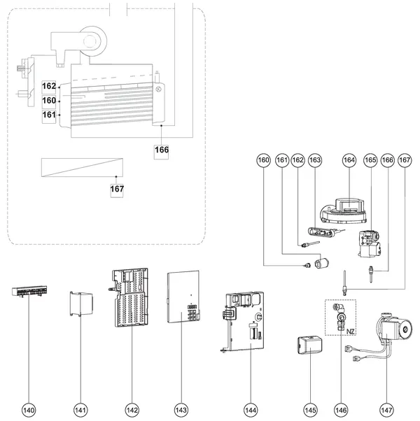 Vue éclatée Atag E22C | jusqu'à 2009 OSS1 : Électricité
