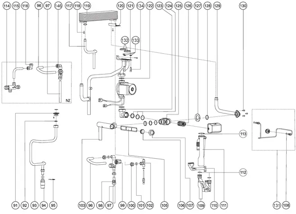 Exploded view Atag E32S | tot 2009 OSS2: Leidingen