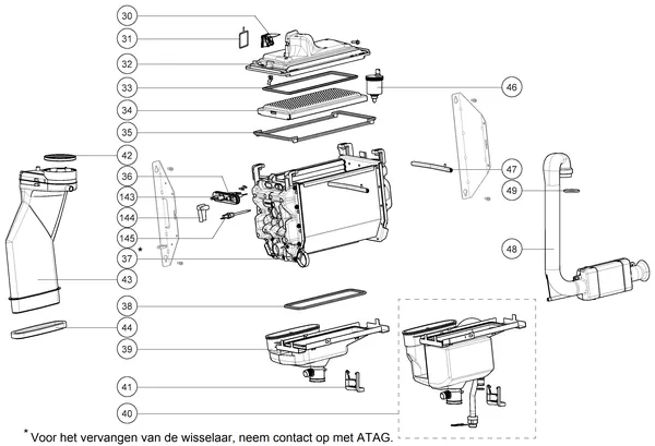 Exploded view Atag i20EC iCon1: Warmteblok