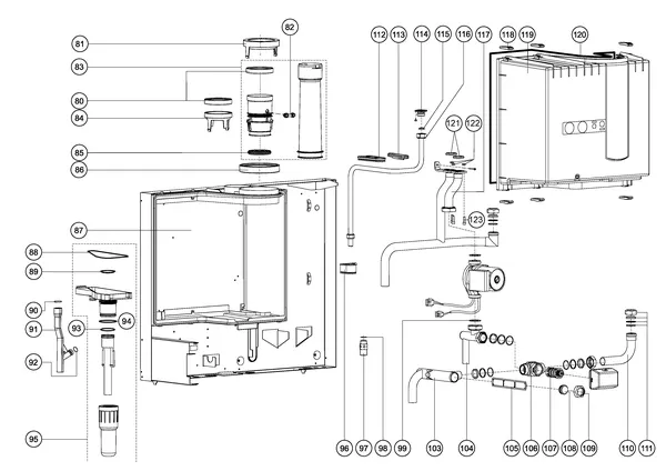 Exploded view Atag Q38S | vanaf 2005 OSS2: Leidingen