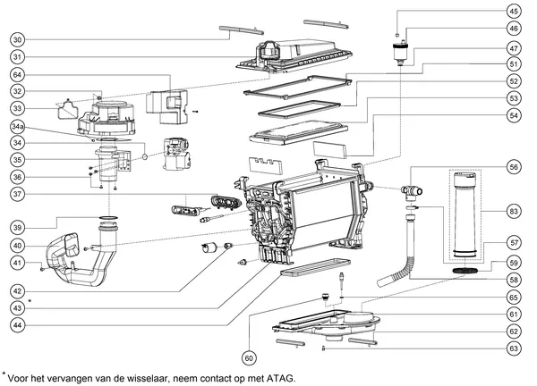 Exploded view Atag Q42C | vanaf 4-2009 OSS3: Wisselaar