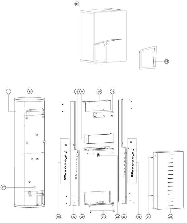 Exploded view Atag Q38SC 380N OSS2: Mantel