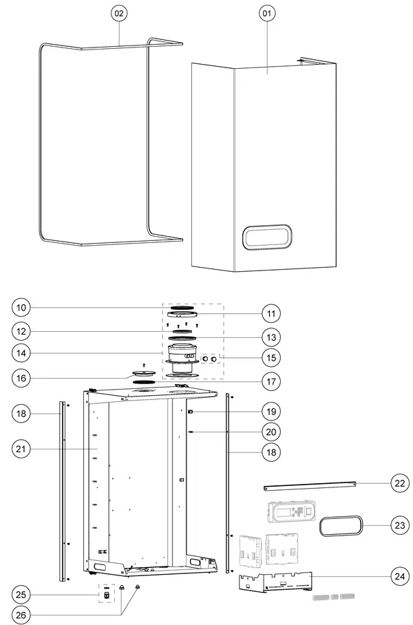 Exploded view Atag XL110 | vanaf 2012 OSS2/4: Mantel