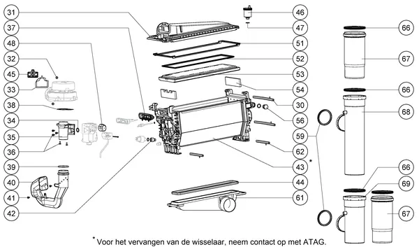 Vue éclatée Atag XL140 | à partir de 2012 OSS4 : Échangeur thermique