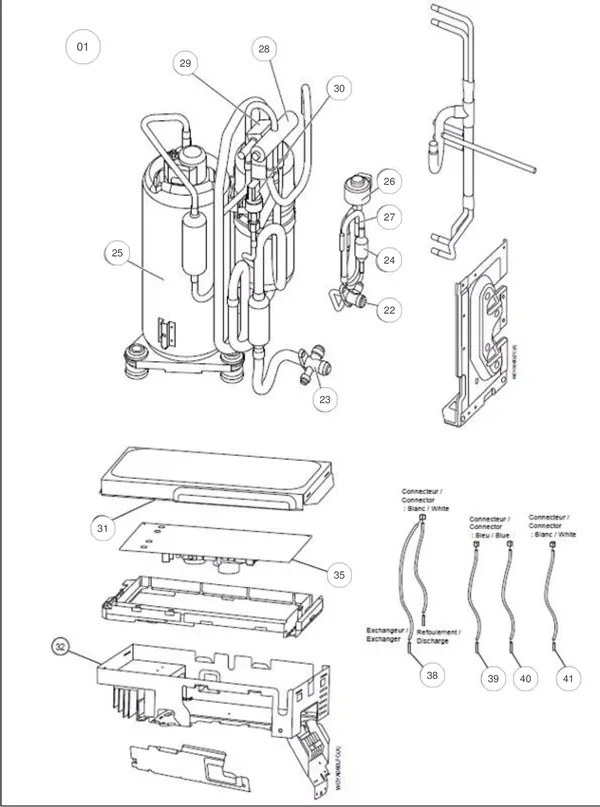 Exploded view Fujitsu WOYA060LFCA: Compressie