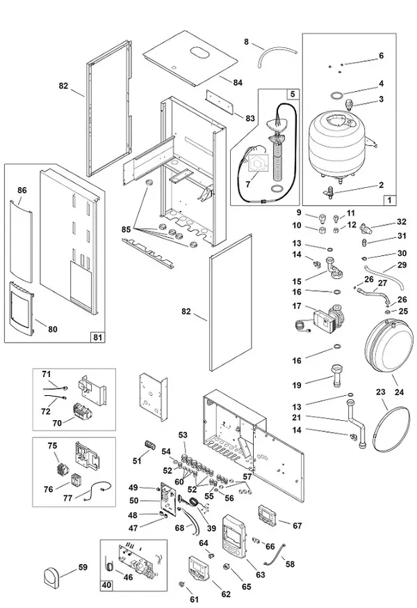 Exploded view Fujitsu WSYA100DG6: Hydraulische module