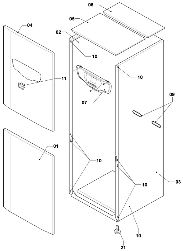 Vue éclatée AWB MagnaGeo 10 BPT HPS 103-2 : Habillage