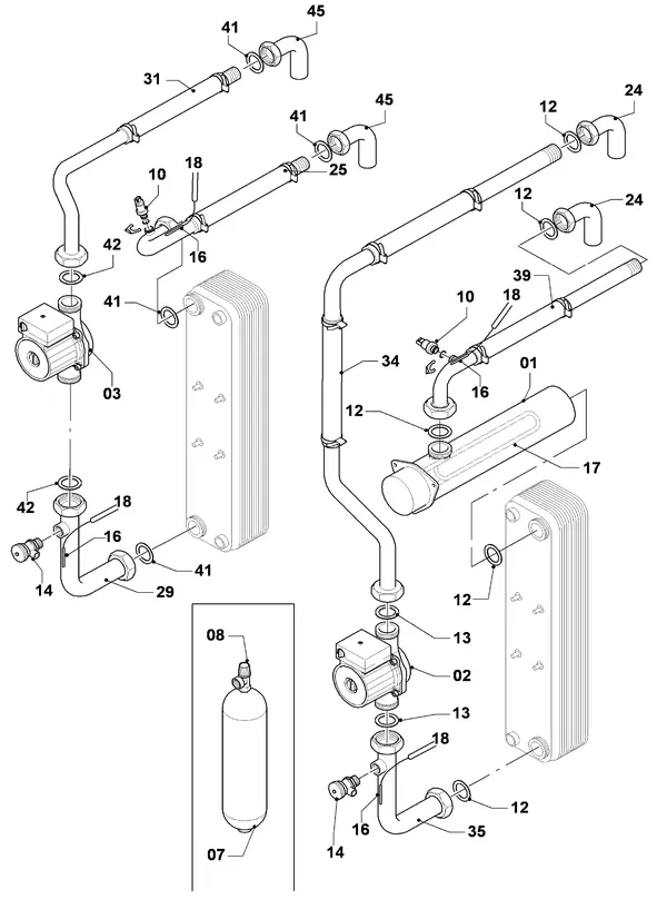 Vue éclatée AWB MagnaGeo 17 T HPS 170-2 : Pièces hydrauliques