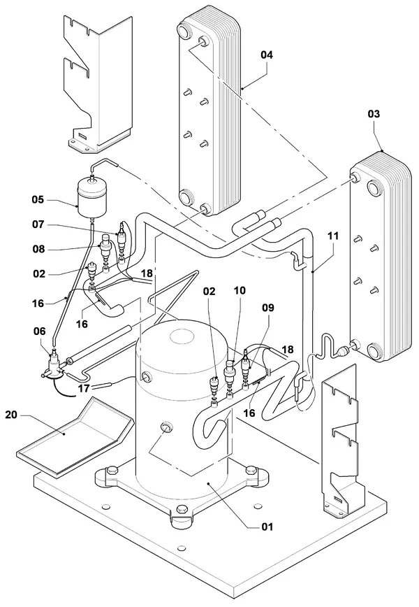 Exploded view AWB MagnaGeo 08 BPT HPS 83-2: Delen koudecircuit