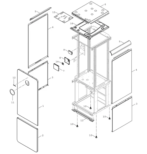 Vue éclatée Bosch Compress 7001i LWMF 12 : Habillage de l'appareil – HMI