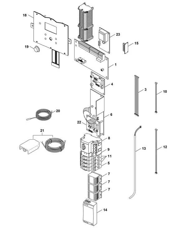 Vue éclatée Bosch Compress 6000 LWM 4,5kW : Régulation
