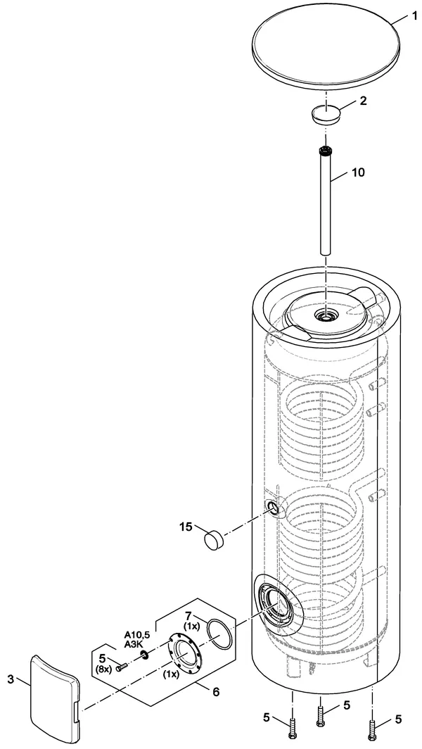 Exploded view Buderus (Bosch) SM290 5EW: Totaaloverzicht