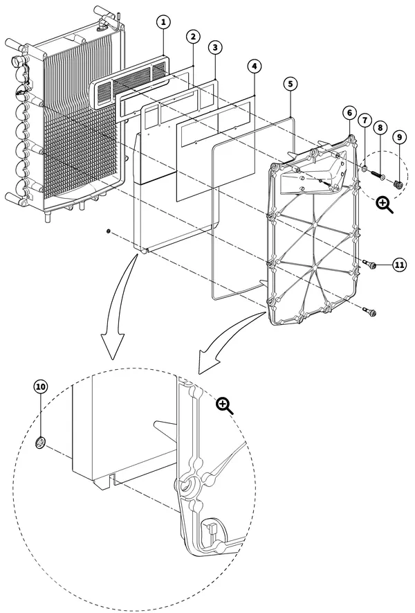 Exploded view Intergas Xtreme 36: Brander unit