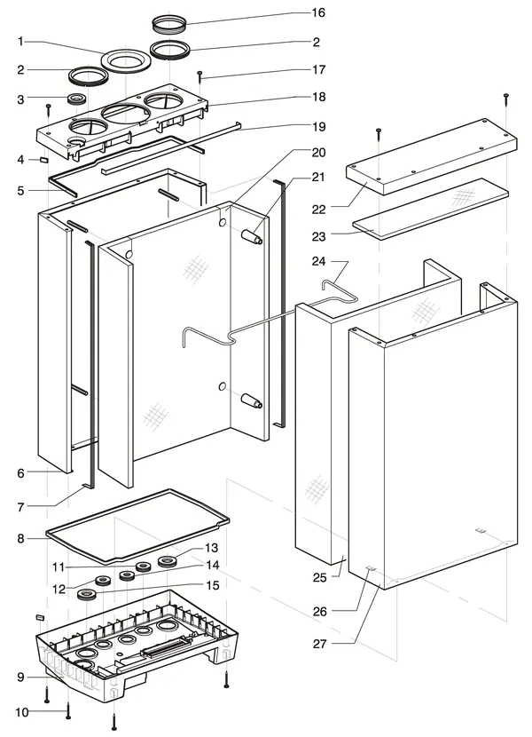 Exploded view Intergas Kombi Kompakt HR 22: Mantel