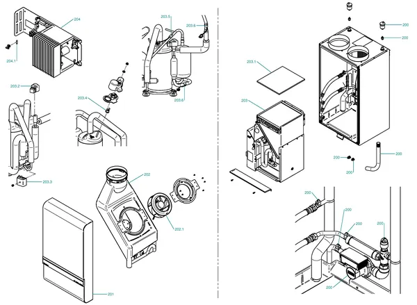 Exploded view Itho Daalderop HP Cool Cube: Totaaloverzicht