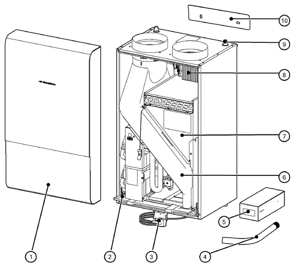 Vue éclatée Itho Daalderop HP-M25i : Vue d'ensemble