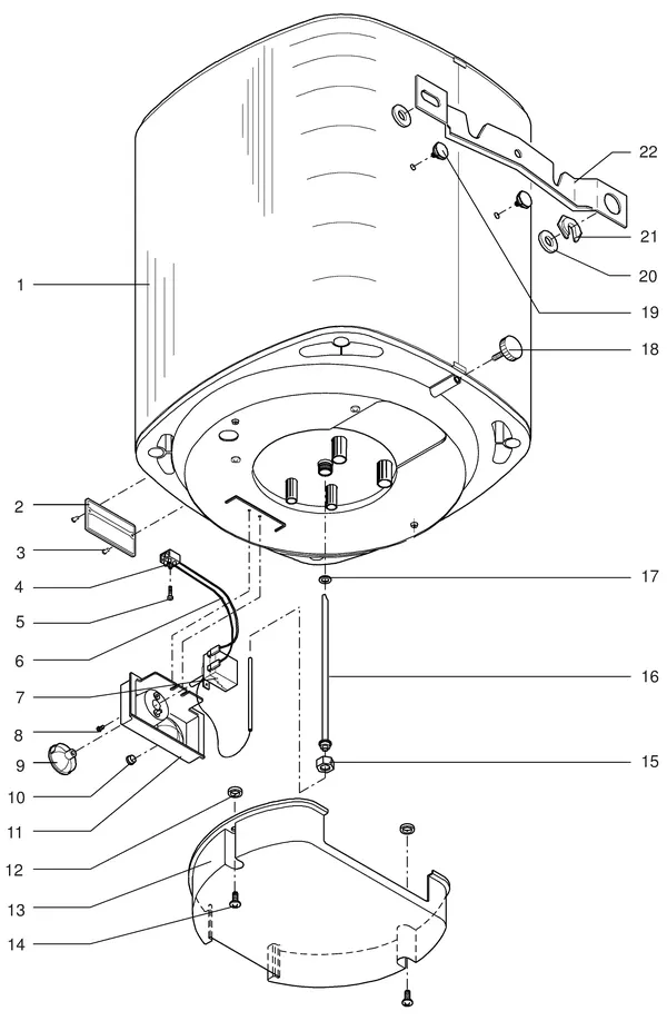 Vue éclatée Itho Daalderop CV-Plus 120/35 (1998-2000) : Vue d'ensemble