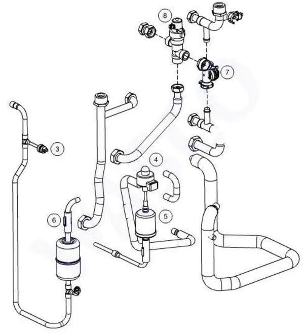 Vue éclatée Itho Daalderop 3e génération WPU 65 (545-0061) : Koelcircuit