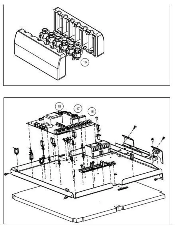 Vue éclatée Itho Daalderop 3e génération WPU 65 (545-0061) : Waterzijdig elektra