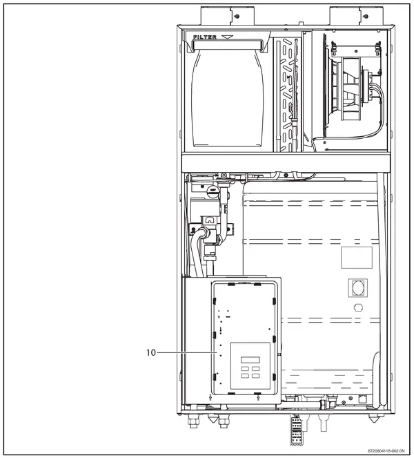 Vue éclatée Nefit (Bosch) VentiLine VA/W 1.4 C : Unité de commande