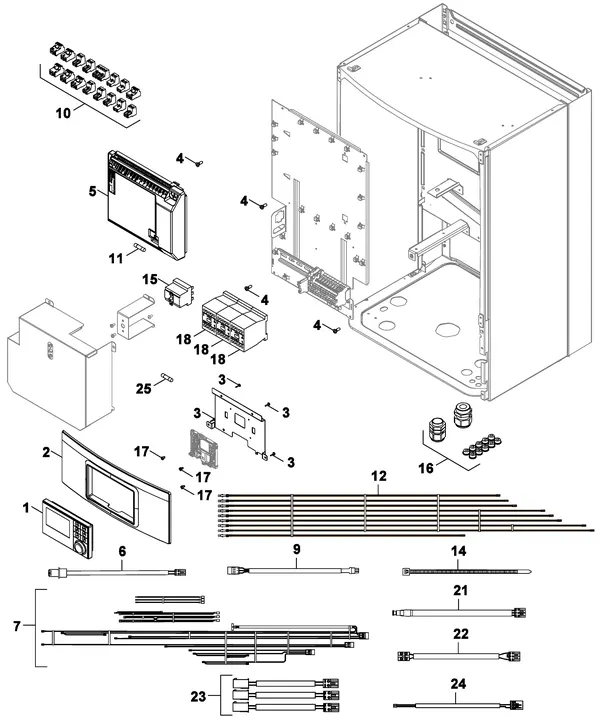 Vue éclatée Nefit (Bosch) IDU Split 2-6 E : Régulation