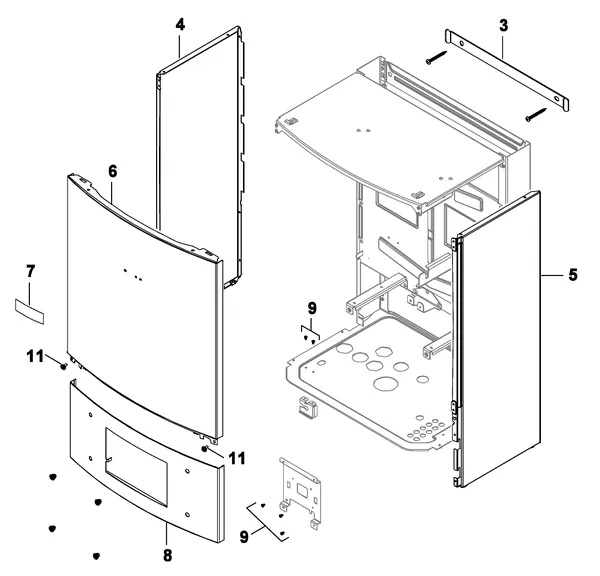 Vue éclatée Nefit (Bosch) IDU Split 8-15 B : Habillage
