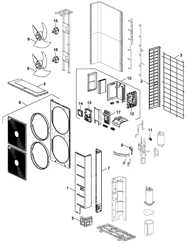 Vue éclatée Nefit (Bosch) ODU Split 11t : Vue d'ensemble